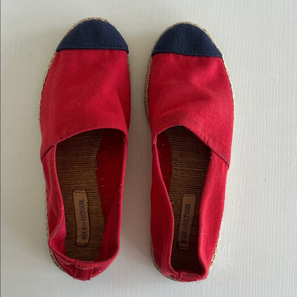 Pour La Victoire Red and Navy Espadrilles